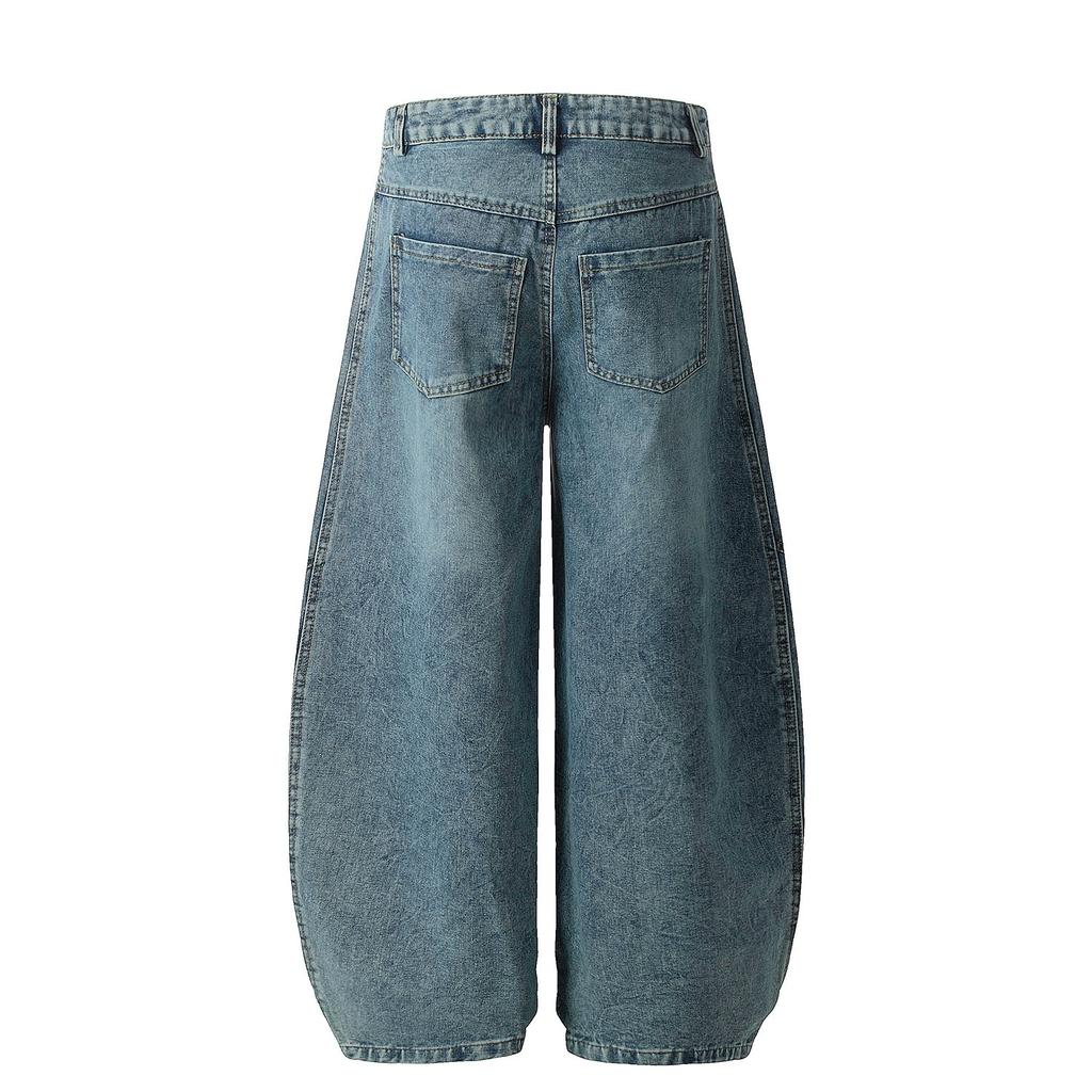 Nuovi jeans lavati vintage americani uomo e donna larghi a gamba larga dritti a tutta lunghezza