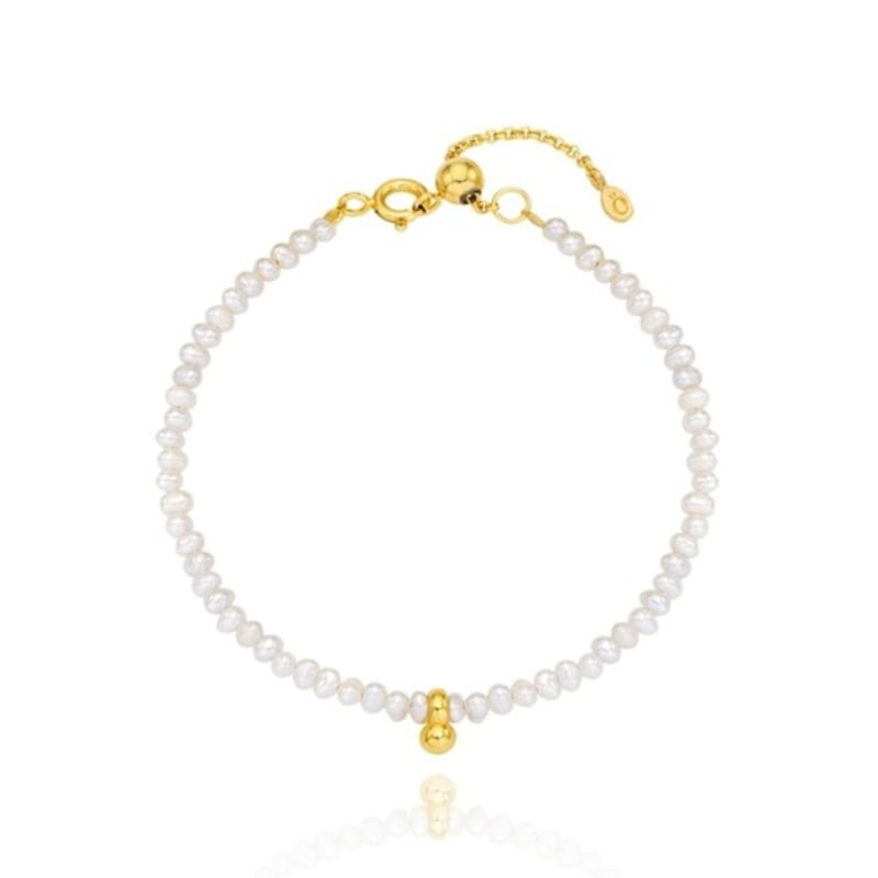 

ozel Silver925 Fresh Water Pearl Gold Point Bracelet PS164B Gold