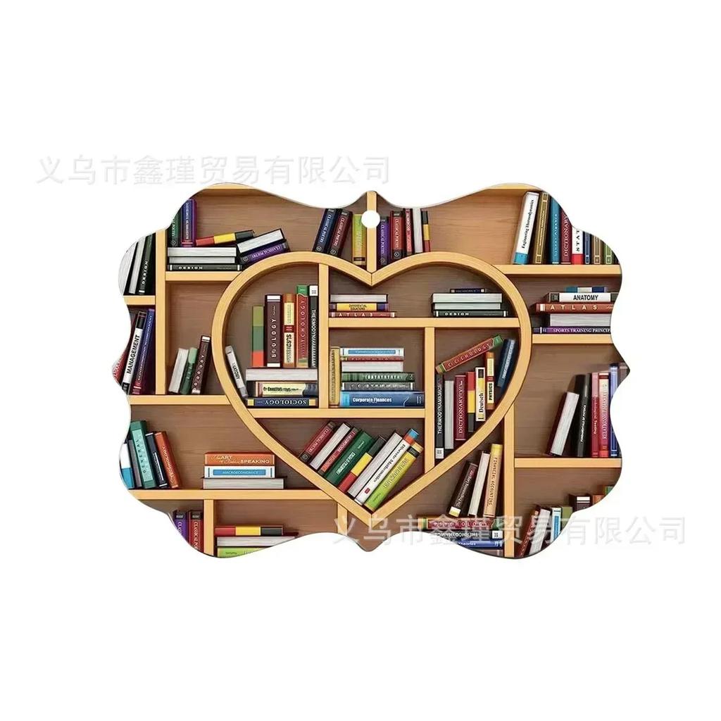 2026 Christmas Tree Shape Bookshelf Pendant, 2D Acrylic Flat Books Stacked Christmas Ornaments Home Decoration Party Supplies