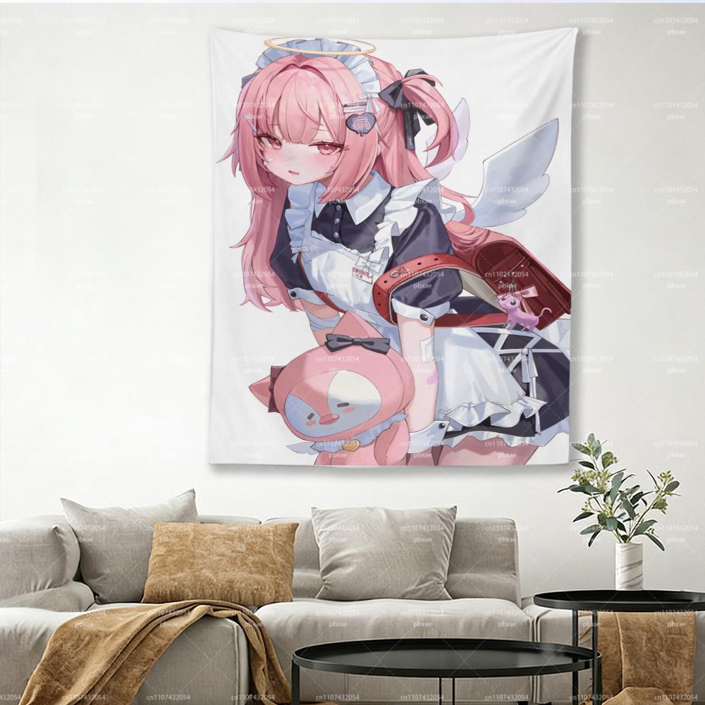 

Kawaii Anime Maid Angel Girl Tapestry Pink Hair Otaku Wall Hanging Cute Cartoon Character Decor for Bedroom Dorm Room Photo 74x94cm(29x37in)