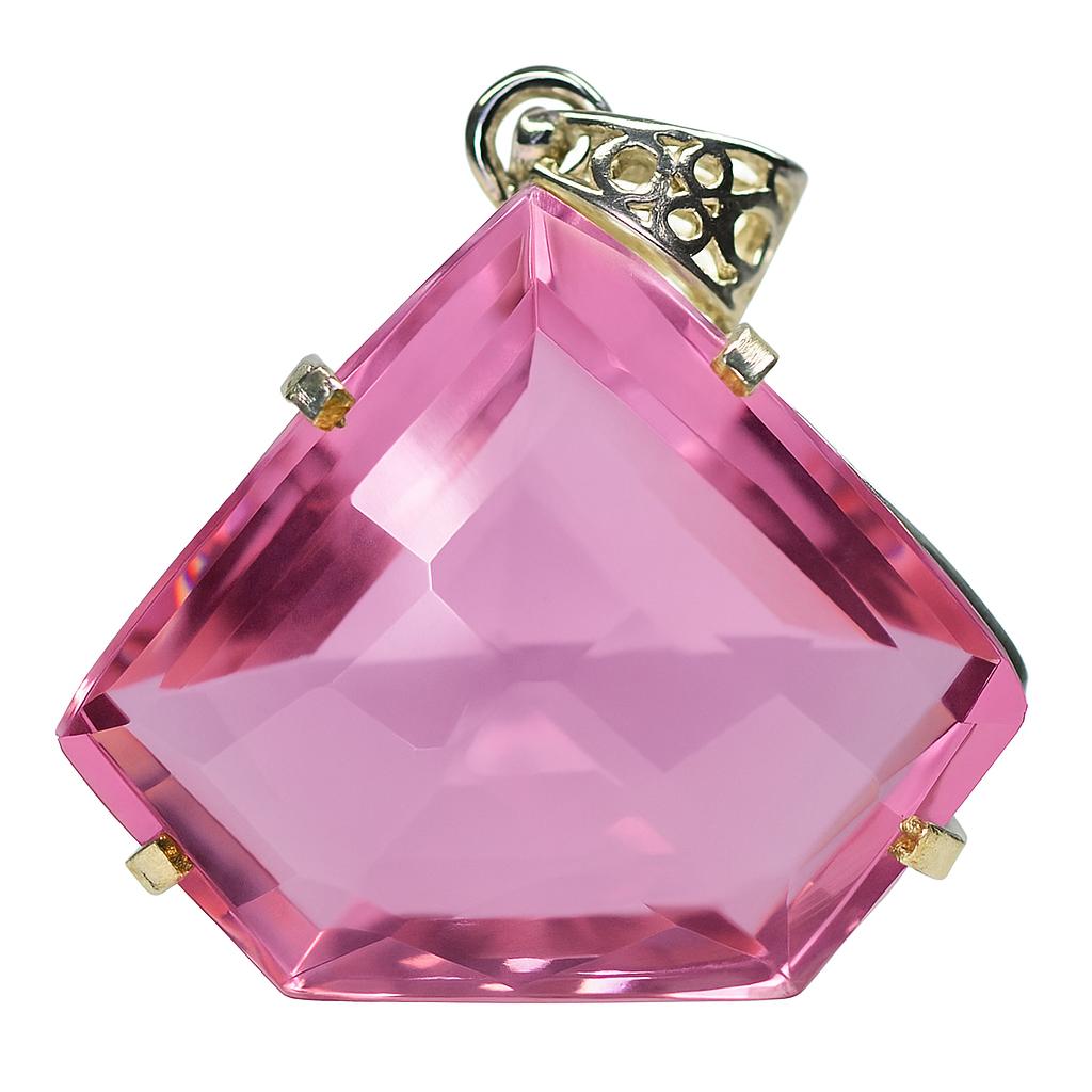 Lab Created Sapphire 103 Ct Fancy Cut Pendant Certified Sterling Silver Jewelry AI-31-NS
