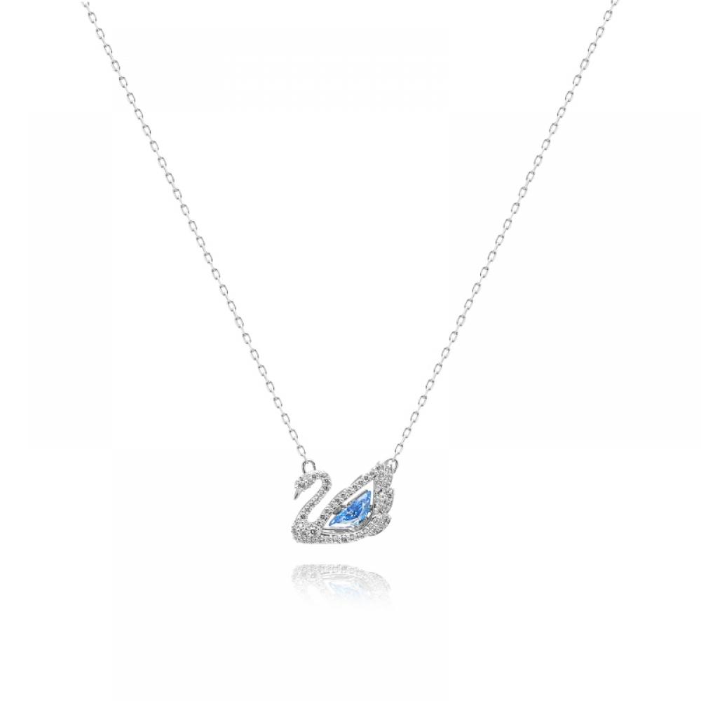 Swarovski 5533397 Swan Dazzling Swan Blue Necklace
