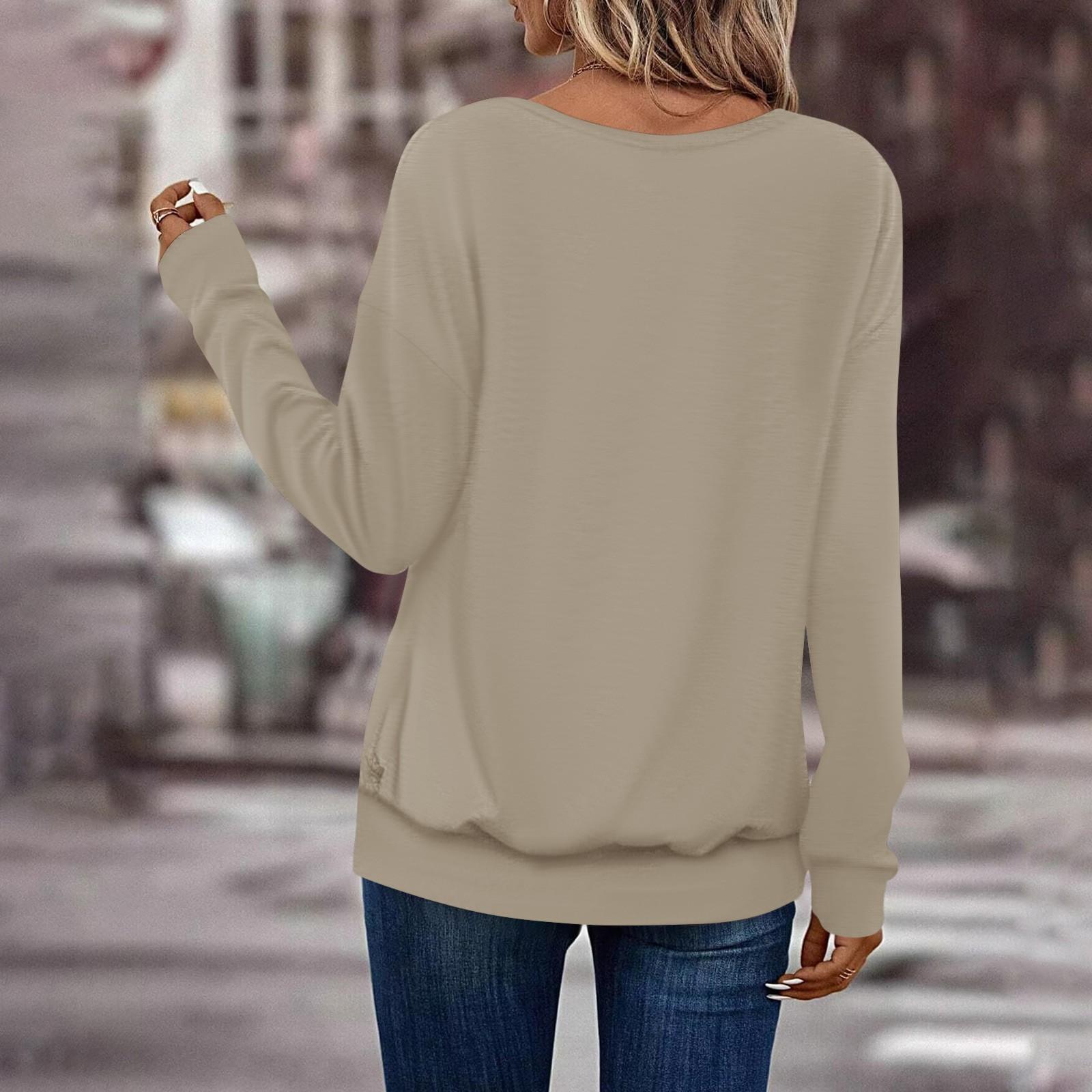 Женские базовые футболки с длинными рукавами и изогнутым подолом — фото 4