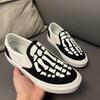 Scarpe Casual da Uomo in Tela alla Moda Sneaker Piatta Ossa Giovane Street Cool Mocassini Slip-on