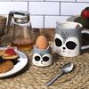 Egg Holder Raccoon Ceramic Gray And White