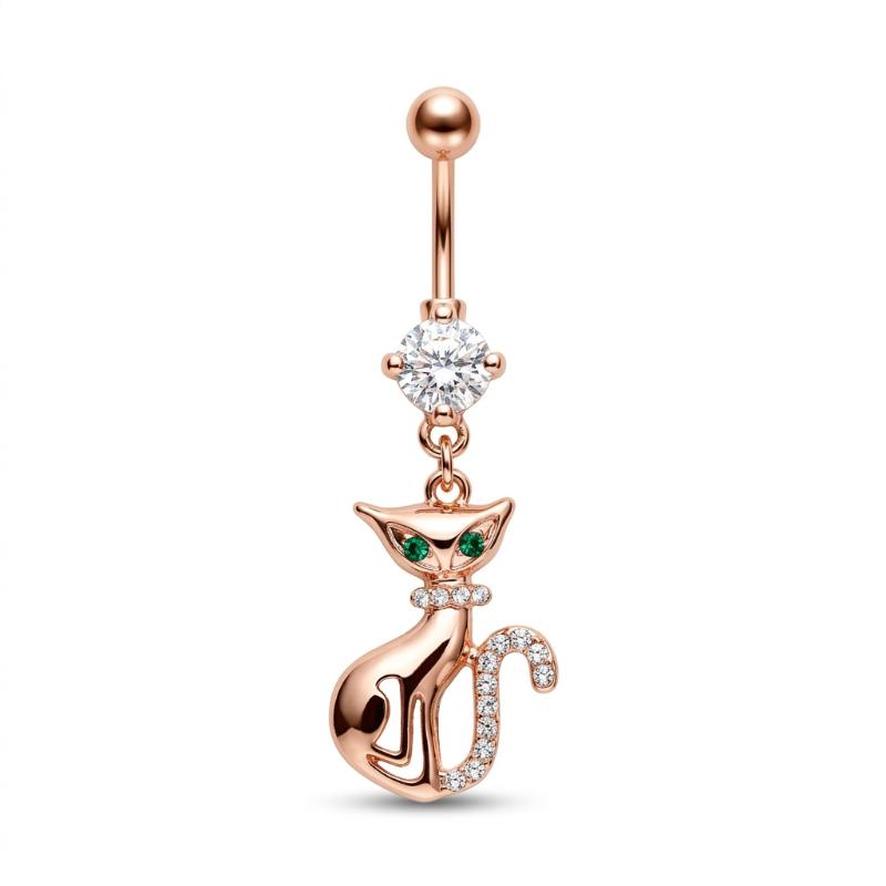 Stainless Steel Dangle Belly Button Rings Cat Sun Skull Navel Piercing Jewelry Women Trendy Cz Crystal Ombligo Body Piercing