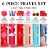 6-Piece Travel Set, Men's and Women's Eau De Toilette Spray, Long-Lasting Fragrance, 6 Different Flavors, Perfect for Holiday Gift