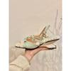 Fashion Shoes Slippers Heels Square Toe On A Wedge Rubber Flip Flops Slipers Women Butterfly-Knot Slides Low High Hawaiian 2025 Fabric R
