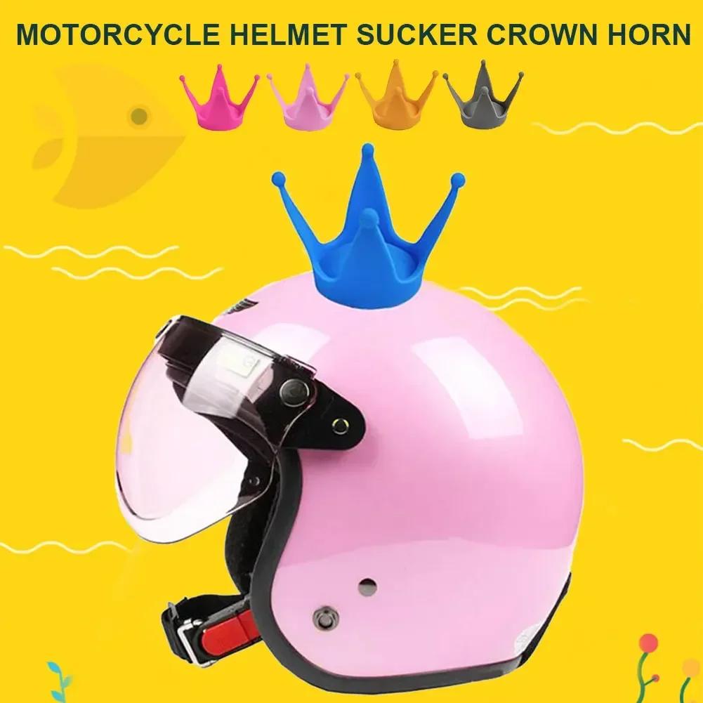 Creative Motorcycle Helmet Crown Horns Styling Decor Motorbike Helmet Motocross Helmet Headwear Sucker Motorcycle Accessories