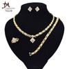 T0245 High Quality 14K Gold Plating Jewelry Women Jewelry Set 14k Gold Plating Diamond XOXO Jewelry Set