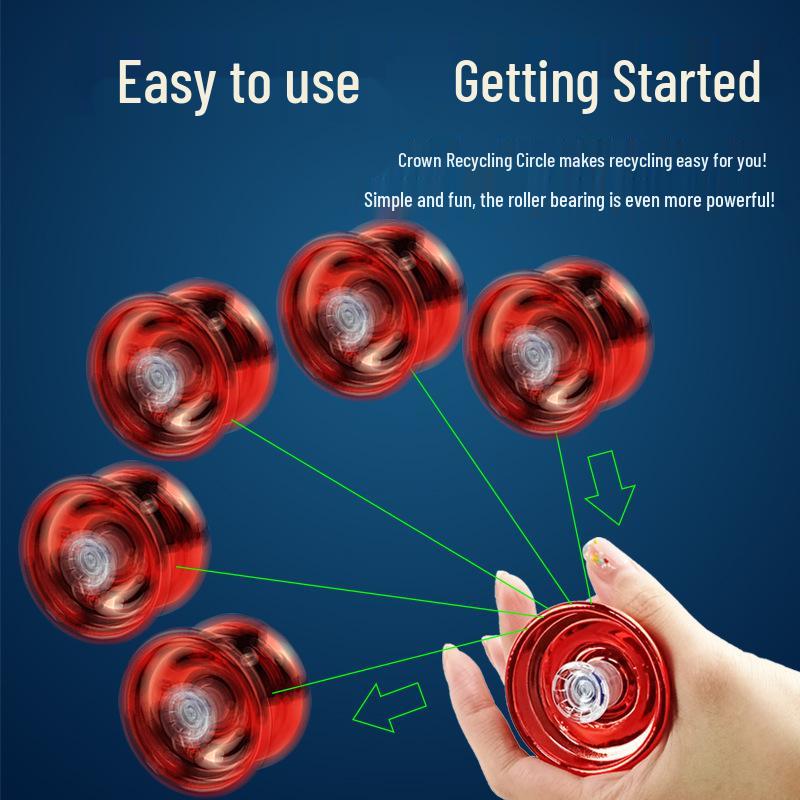 Free Shipping Alloy Yo-Yo: Luminous Competition & Sleep-Supporting Toy for Kids