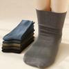 5 Pairs of Loose-fitting, Non-tight Socks for Men, Oversized, Loose, Large-sized Socks for Warmth, Mid-calf Pure Cotton Business Socks