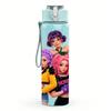 1PC Color Punk Girls Group Portrait 750ml Color Plastic Sports Water Bottle Leakproof Flip Straw Lid Suitable for Sports Office Home Use