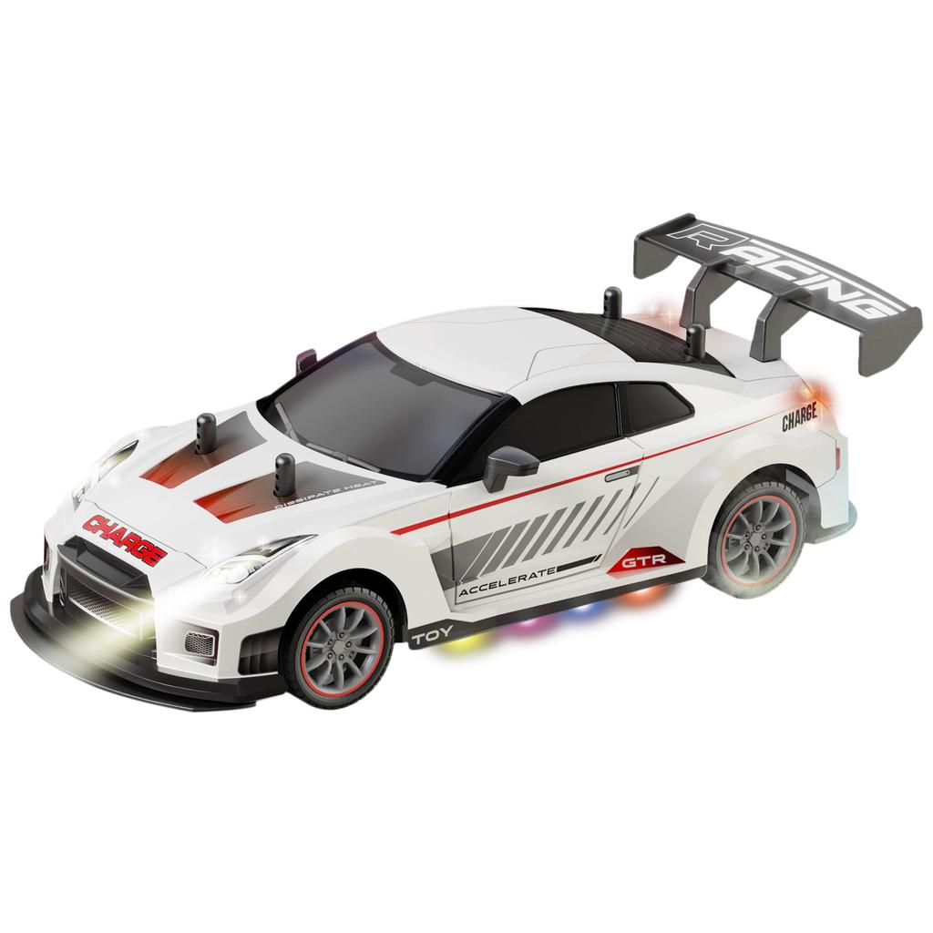 Remote Control Car, Rechargeable 4WD Drifting Vehicle with Spray Function and Lights, 2.4GHz Toy Car for Kids Boys
