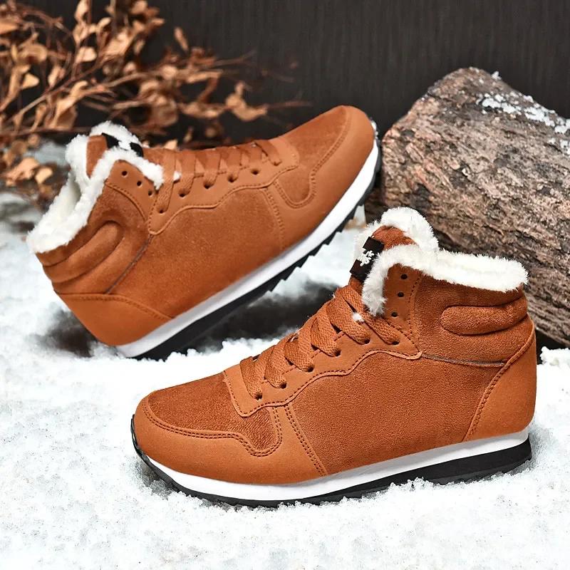 Shoes for Men Couple Winter Boots Men Lightweight Hight Top No Slip Warm Snow Boots Plush Women Footwear Size 48 Women Boots