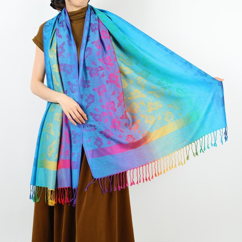 New Products Are On the Shelves In Spring and Autumn, Shawls, Colorful Jacquard Cashew Nut Long Scarves, Travel Photos, Scarves, Women's Bags.