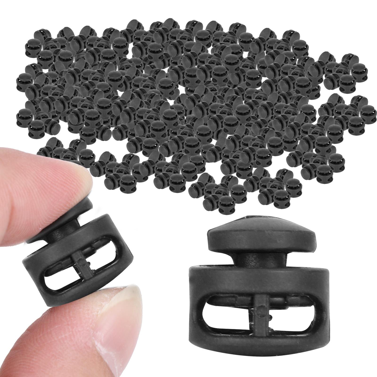 

300 шт. Двойные отверстия пружинные замки для шнура сплющенные круглые нейлоновые аксессуары для одежды
