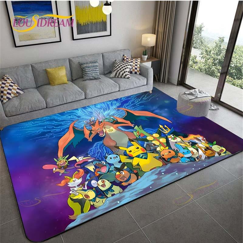 Pikachu Anime Pokemon Carpet Kids Carpets Living Room Tea Table Mats Bedroom Rug Washable Floor Mats Household Area Mat Dinosaur Rug