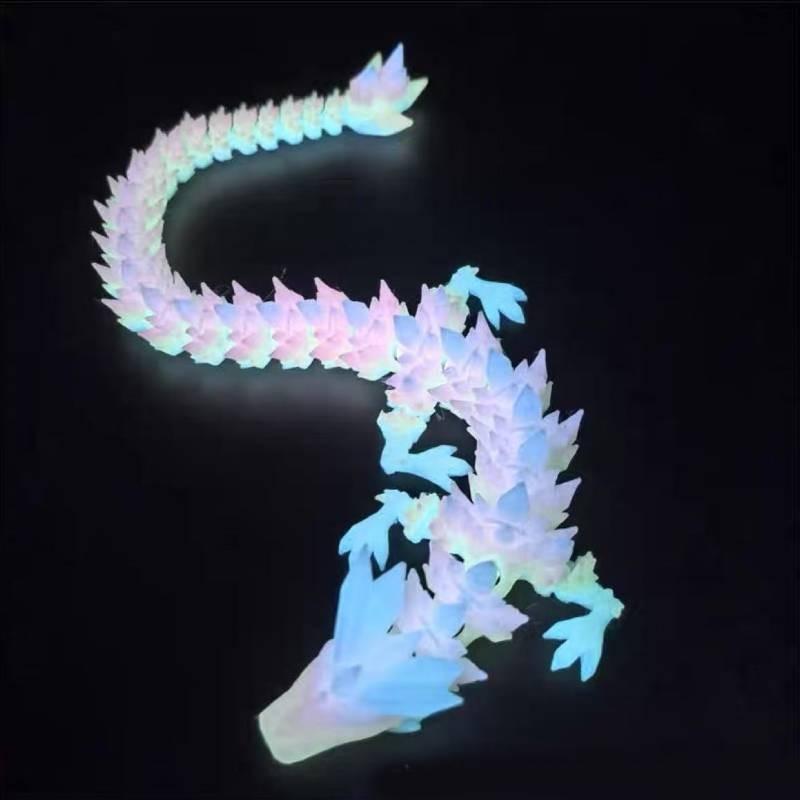 3d Night Glow Crystal Dragon Figurine Creative Modern Art Decorative Toy 22cm