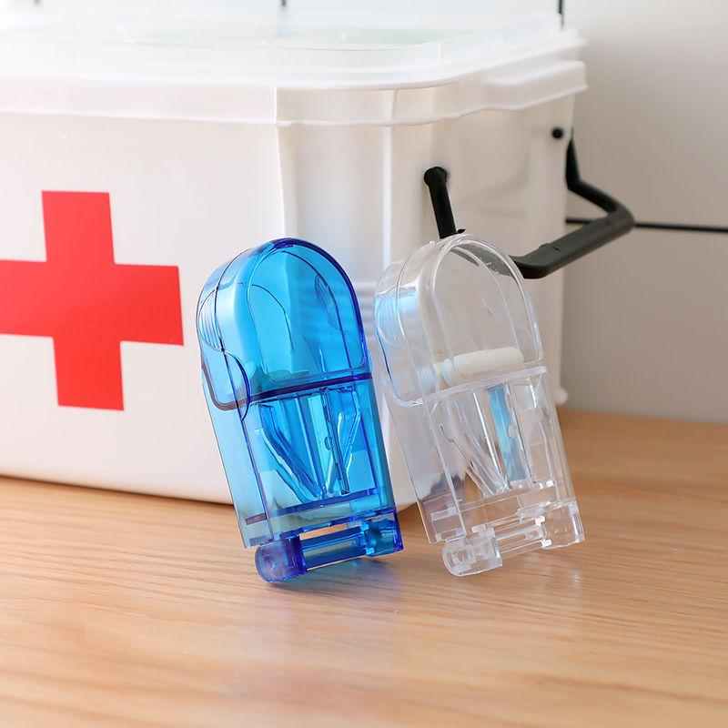 Medicine Box Pill Cutter Portable Drug Box Useful Grinder Splitter Medicine Pill Holder Tablet Cutter Splitter Divider Pill Box