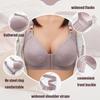 Sexig Plus Size främre stängning BH Fuktabsorberande Andningsbar Gather Push Up Justerbar BH Ingen stålring Bekväm bysthållare