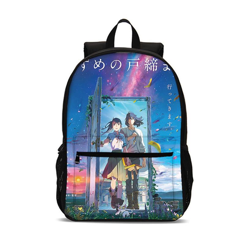 Мультяшный школьный рюкзак Судзумэ закрывает двери с вентилируемым дизайном для детей красный