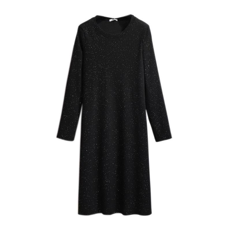 Tricot largi subțire de mărime mare pentru femei, lungă medie, după despicarea fundului noii rochii de toamnă