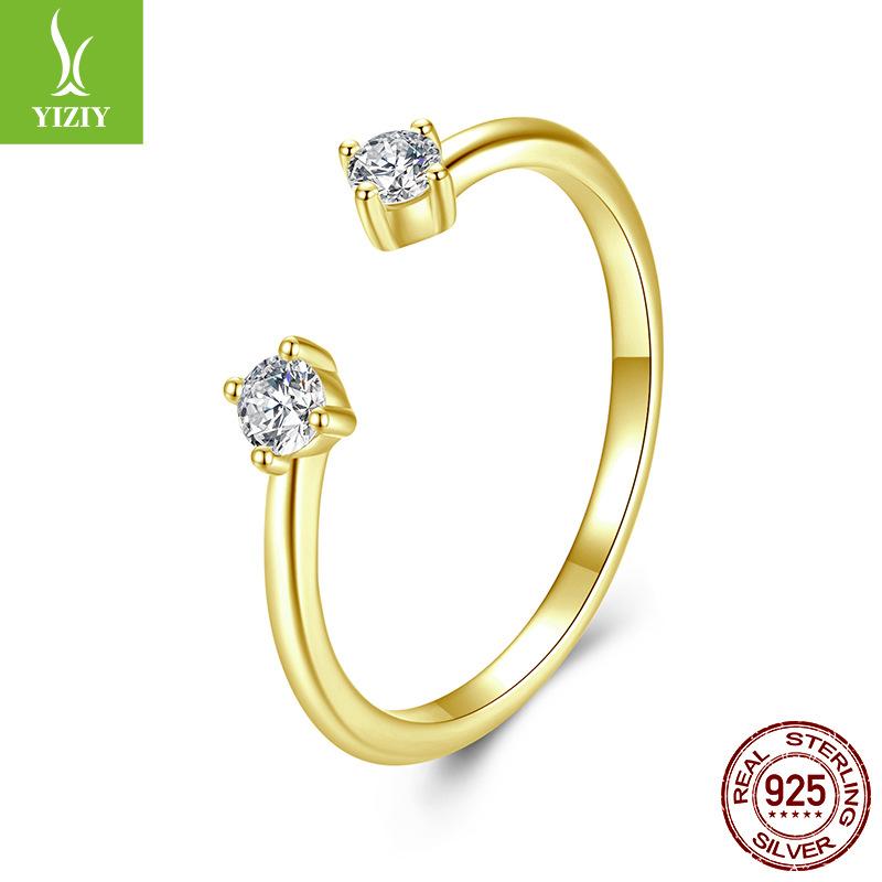 Simple And Exquisite Moissanite Open Ring, Fashionable And Versatile S925 Sterling Silver Ring Can Be Stacked.