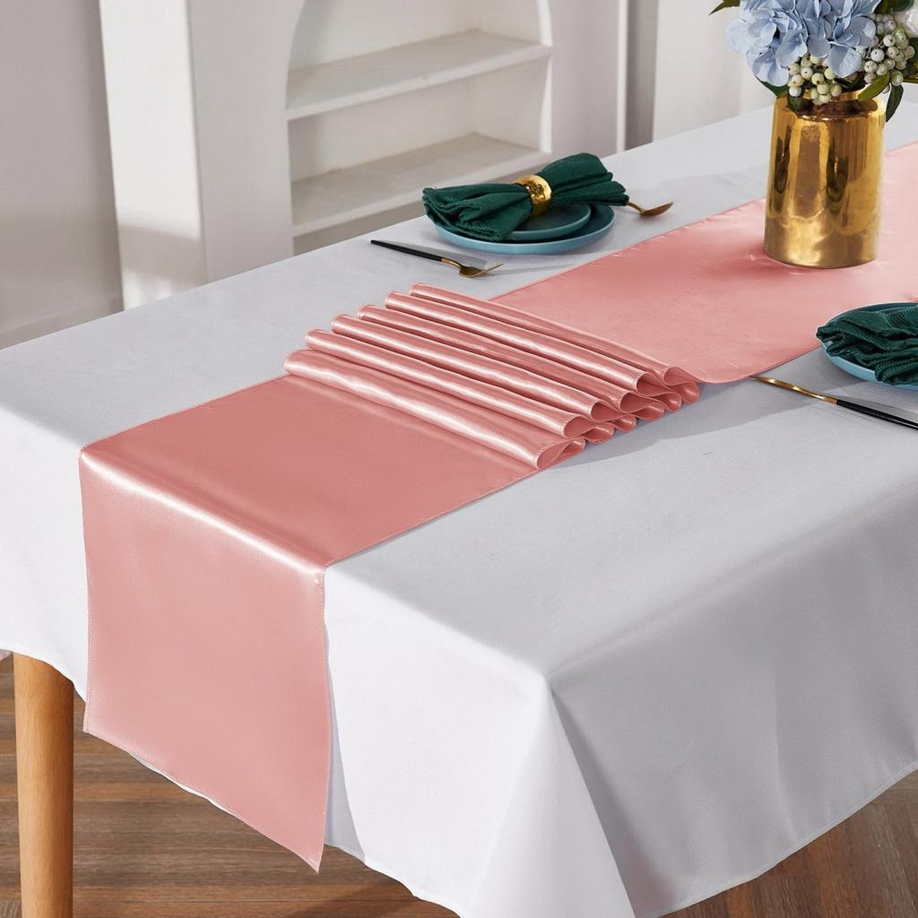Bordslöpare i satin 108 x 12 tum Skrynkelfri bordslöpare Enfärgad bordslöpare för Bröllop Födelsedagsfester Banketter Matsalsbordsdekor