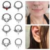 4Pcs 316L Stainless Steel Septum Nose Rings Clicker Hoops for Daith Helix Conch Tragus Rook Cartilage Piercing Jewelry