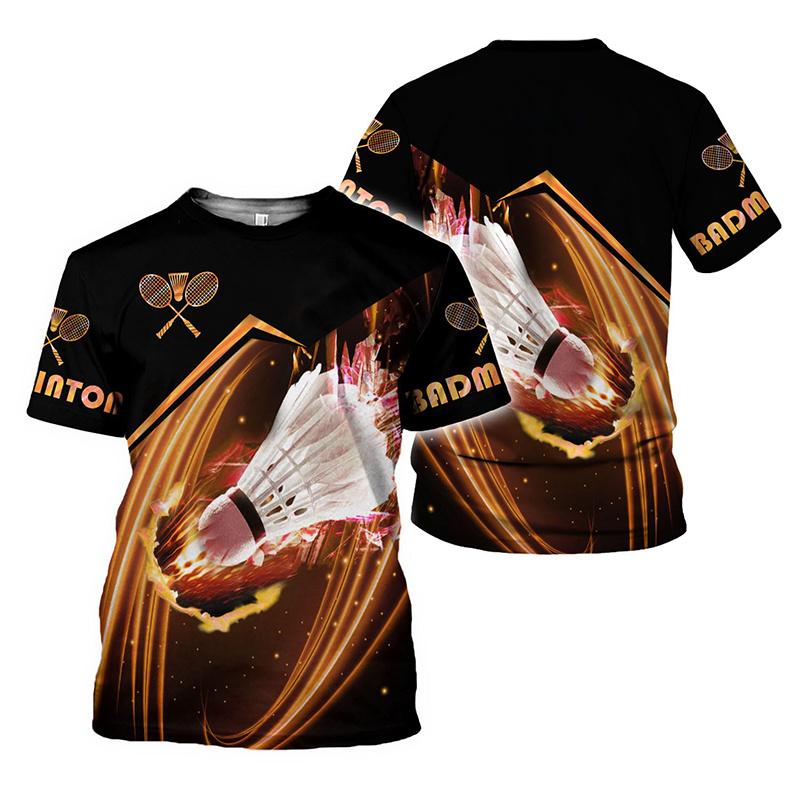 ETST 26 3D Indoor en Outdoor Sport Badminton Bedrukking T-shirt Mode Sport T-shirts Voor Mannen Kindermode Streetwear Gym T-shirt Top 6XL