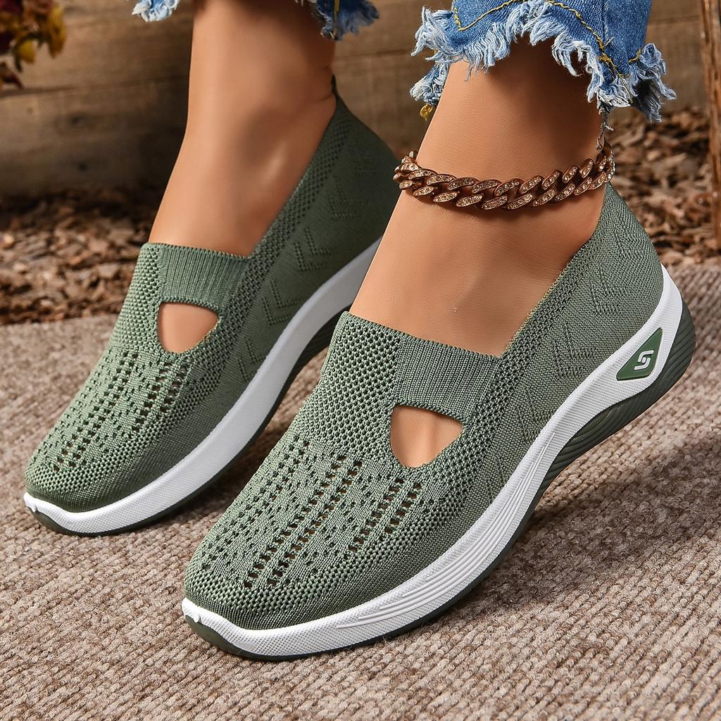 Fashion Women's Breathable Hollow Flat Sneakers - Casual Comfortable Walking Shoes for All Seasons Light Outdoor Footwear
