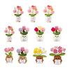 Regalos de Agradecimiento Positivos de Ganchillo Tulipán Flor Silvestre para Mujeres Mamá Amigas Muñeca de Flor en Maceta Hecha a Mano con Tarjeta Regalo de Apoyo Emocional para el Día de la Madre