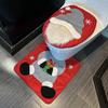 Santa Toilet Seat Cover 2-Piece Christmas Bathroom Set Santa Claus Toilet Seat Cover And Mat Set for New Year Indoor Bathroom Decor
