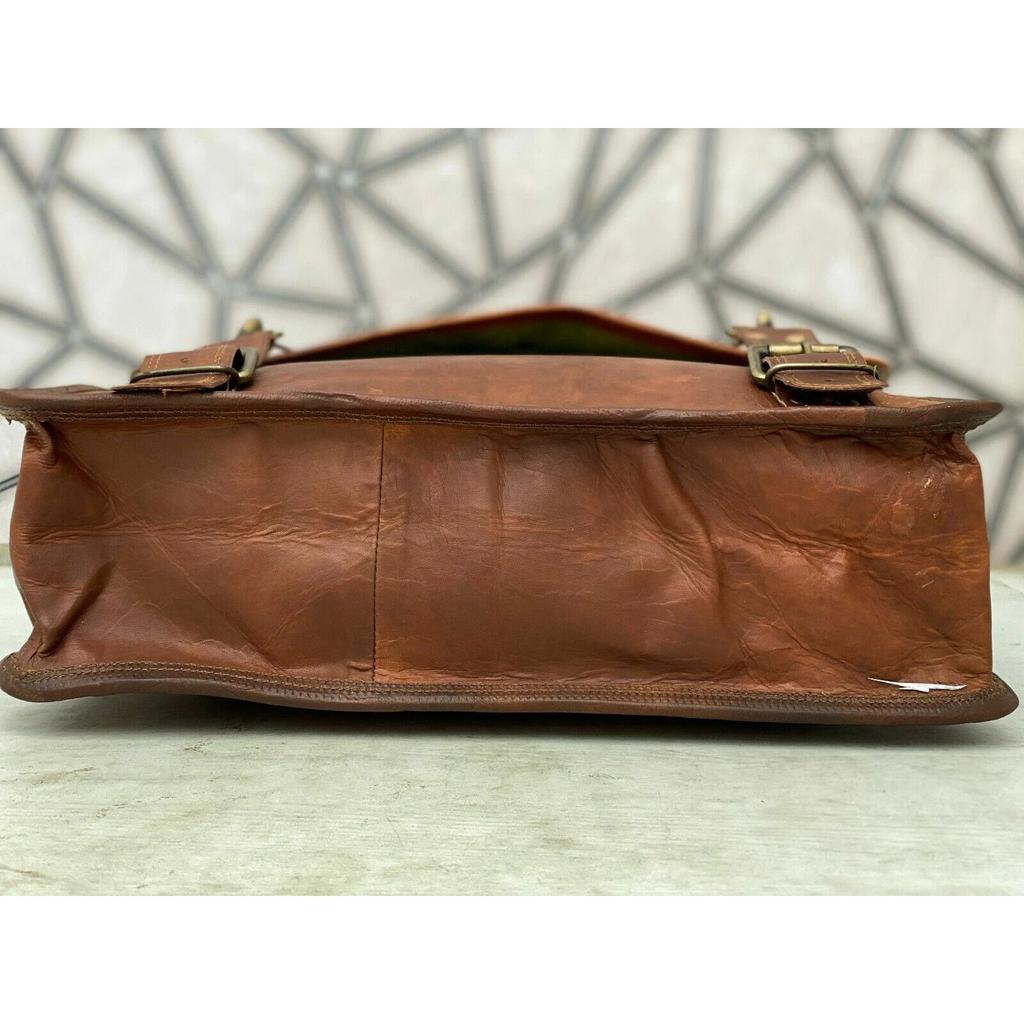 Vintage Laptop Handmade Briefcase Bag Satchel Messenger (Men's Bag)  Leather
