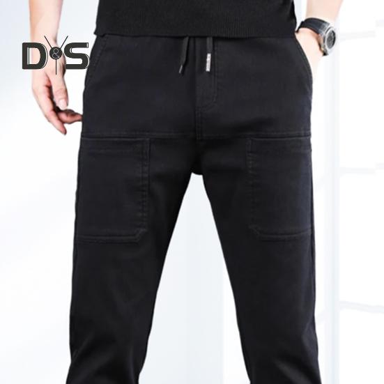 Sommar Vår Is-Silkesbyxor 6 Fickor Patchwork Plus Size Raka Byxor Enfärgad Vattentät Elastisk Midja Vardagsbyxor för Arbete Skola Resor