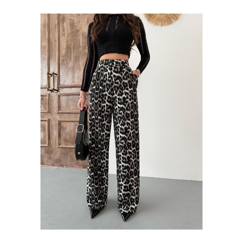 Woman Navy Blue Lycra Palazzo Set