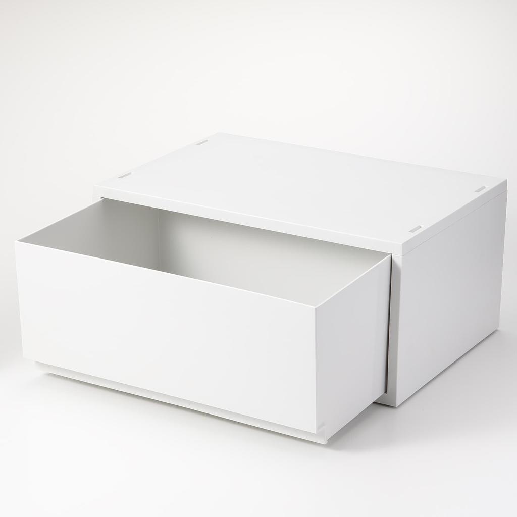 MUJI Recycled Polypropylene Small Item Storage White 37cm W x 26cm D x 84799662 Case, Wide, Large, Gray, Approx. 17.5cm H,