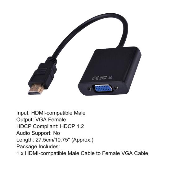 VGA Cable Plug Play Superior Signal Transfer Durbale HDMI Male To VGA Female Converter Adapter for DVD