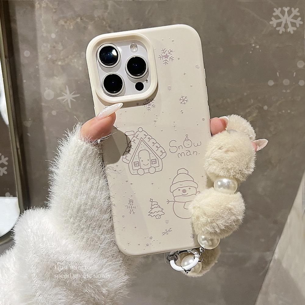 Cartoon Winter Snowman Case for iPhone 16 iPhone 16 Pro Max