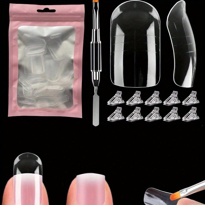 60pcs Polygel Toe Nail Extension Molds Full Cover Reusable Acrylic Nail Tips Dual Nail Forms for Toes DIY Manicure Nails Tool
