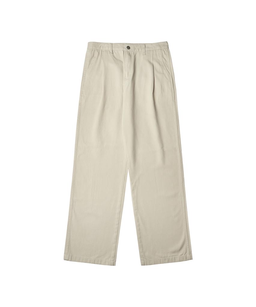 HALBKREIS LAYOUT P10028 One-Tuck Wide Pants_Light Beige
