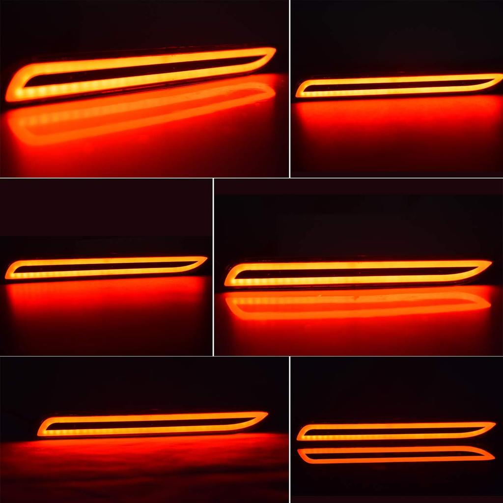 PGONE Red LED Rear Bumper Reflectors Fog Brake Tail Light sequential turn signal Lamps Accessories Kit For Toyota Rav4 Camry Sienna Matrix Venza
