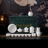 A large set of pure jade ice jade porcelain kung fu tea set will be given to leaders as high-end high-end gifts, and business high-end gifts.