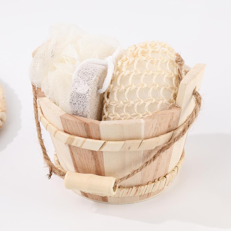 

1 комплект Подарункова коробка у формі серця для спа-центру Набір для очищення шкіри для купання Спа-подарунок для жінок Набір із сизалевими квітами для ванни Рукавички для миття спини Масажер