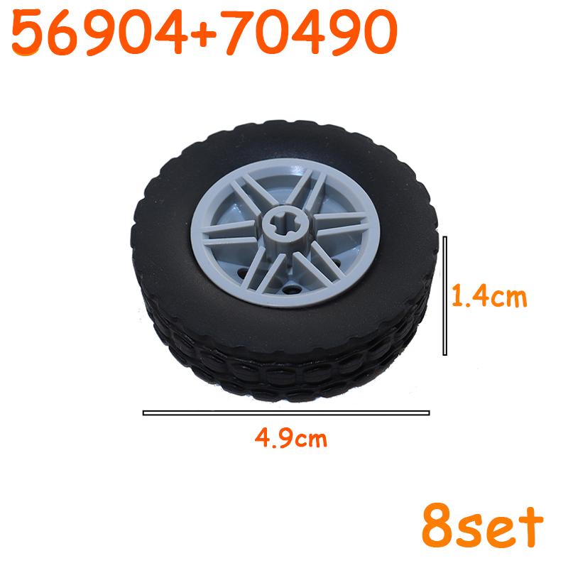 Technical Tire Wheel Car Truck Wheels Hub Block Bricks MOC Motorcycle Tyre Rim Brick Playset 56145 44309 86652 32019 15038 23798