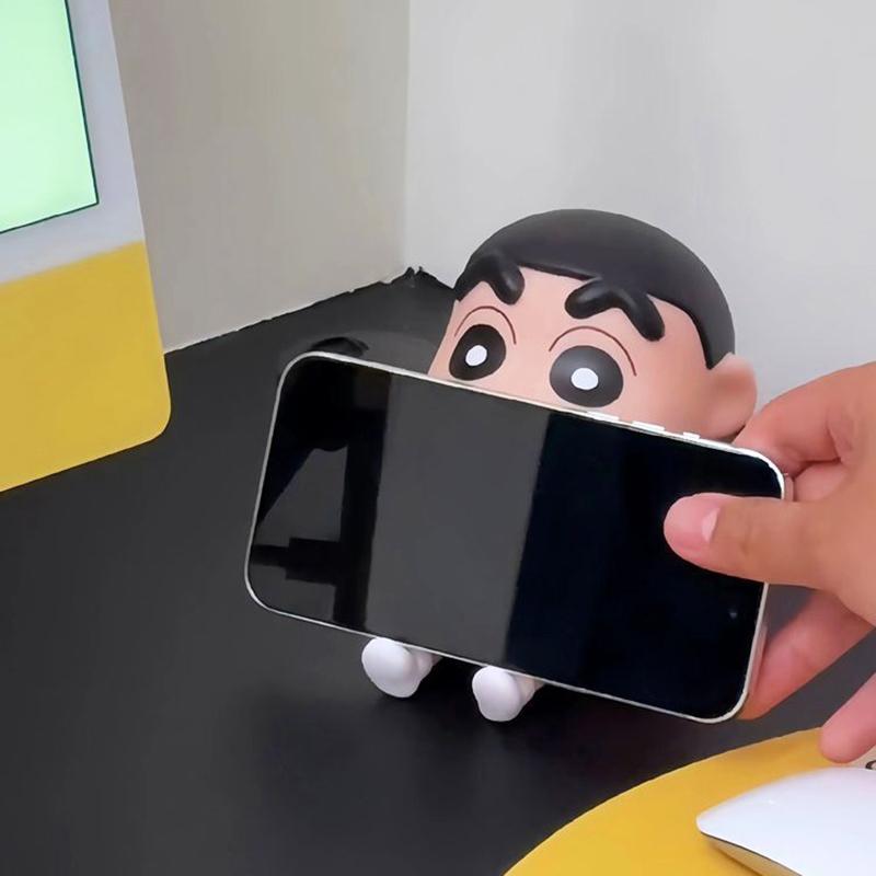 Plastic Crayon Shin-Chan Holder Anime Figure Toys Ornamnet Shin-chan Figure Holder for Phone Rack Office Desk Ornament Gifts