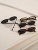4Pcs Fashionable Rectangular Small Frame Sunglasses Set Includes Black Frames, Leopard Print and Other Styles for Fashionable We