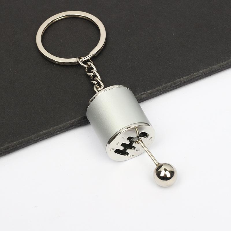 Simulation Car Manual Six-Speed Shift Gear Metal Keychain Pendant Fun Decompression Toy Auto Interior Decor Accessory