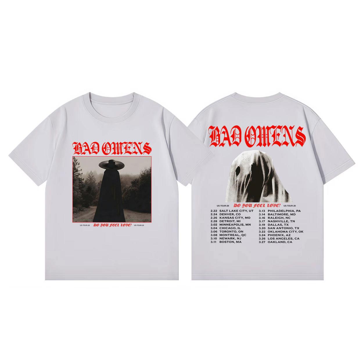 

Punk Rock Band Bad OUnisexs Do You Feel Love Tour 2026 Tshirt Fashion Vintage Y2K Short Sleeve Tshirts Unisex Women Casual Loose Top 4XL